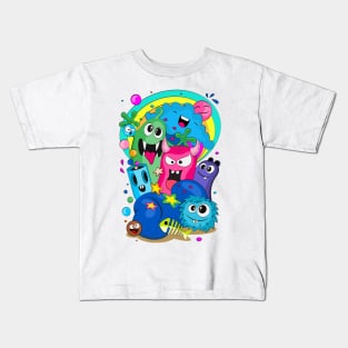 Cheerful company of monsters_2 Kids T-Shirt